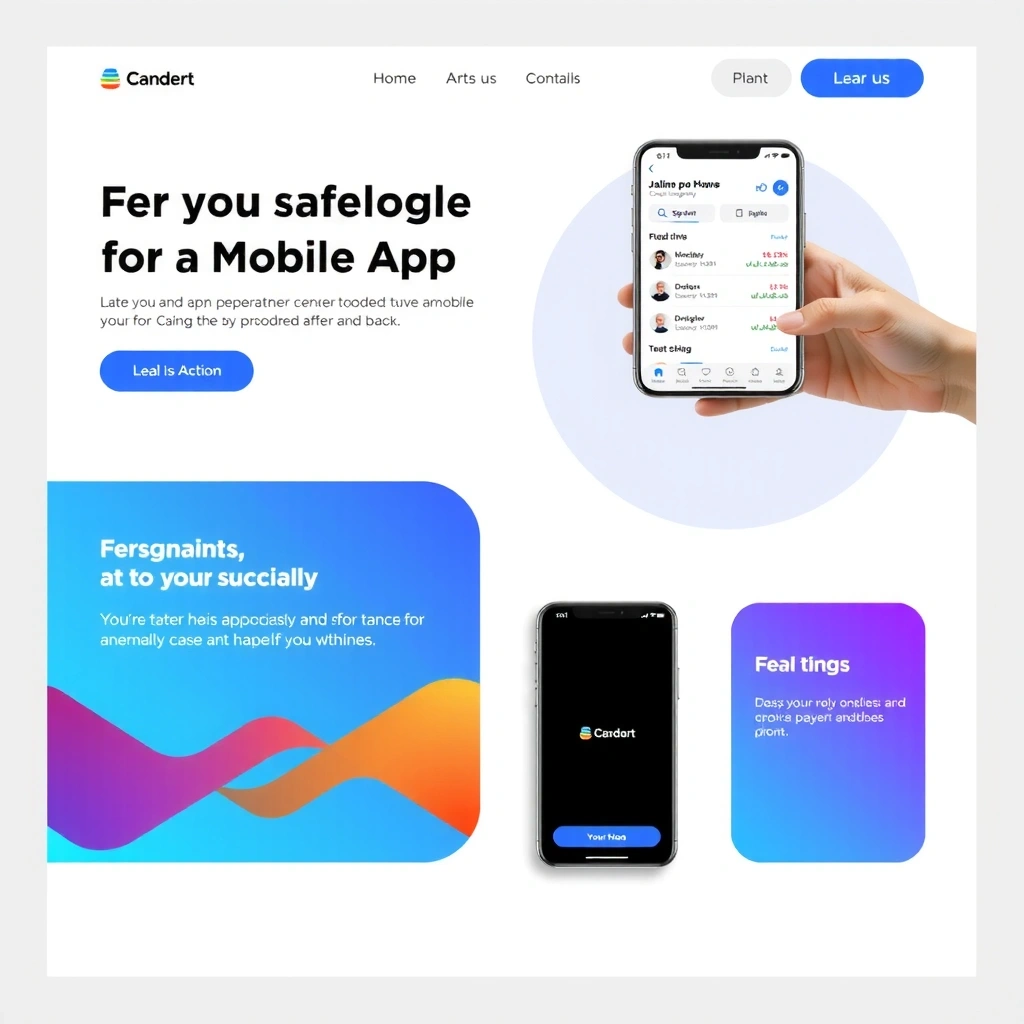 Mobile app landing page design